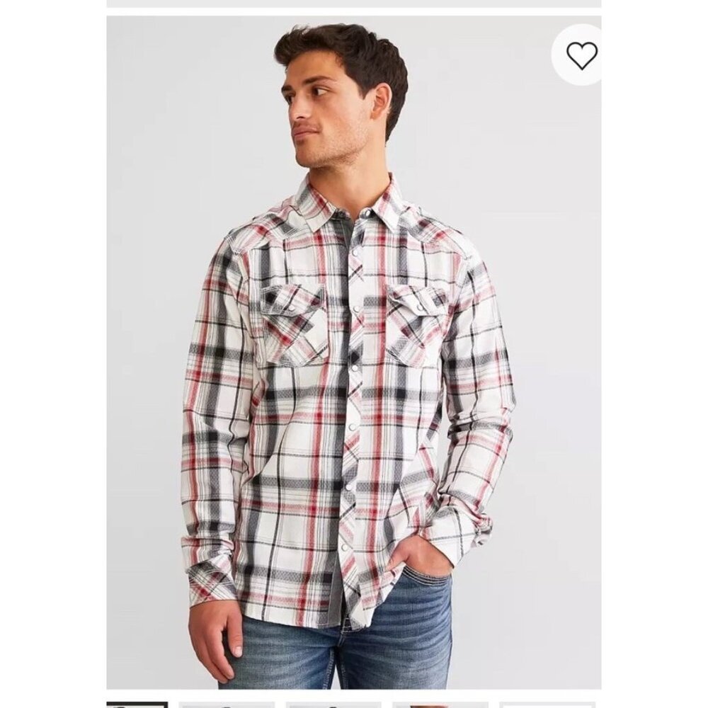 Men’s Bke Plaid Athletic Shirt Xl Long Sleeve